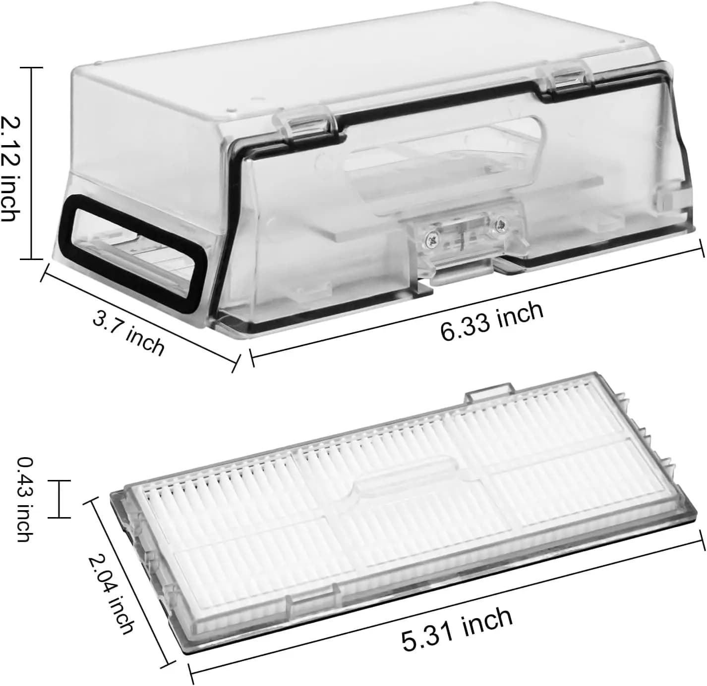 Poubelle à poussière pour Roborock S7 S70 S75 T7s plus T7s, boîte à poussière, filtre Hepa, pièces d