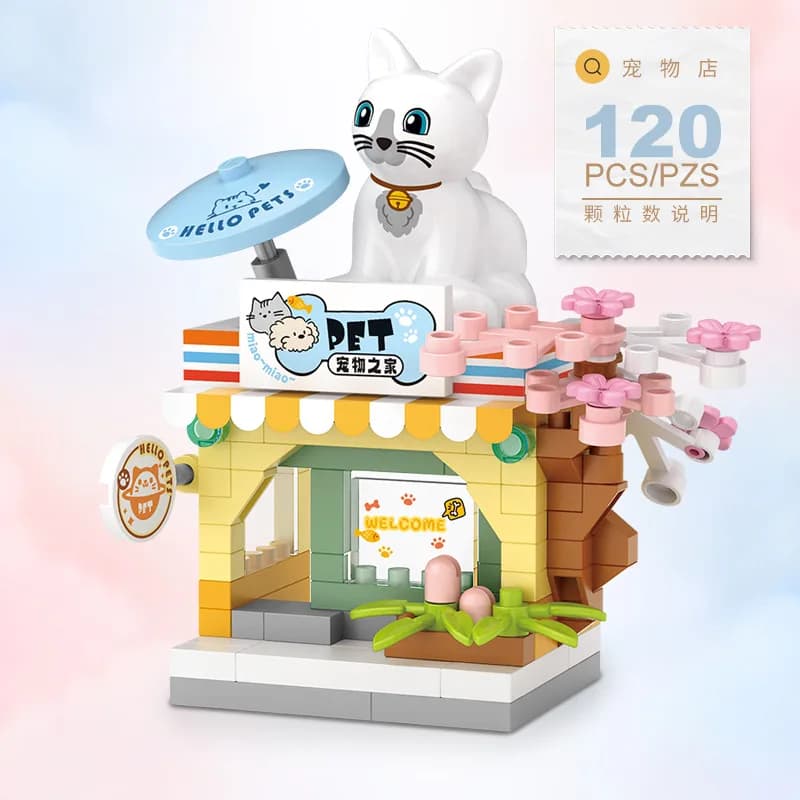 NOUVEAU Kit de Blocs de Construction Modèle de Jouet en Briques : Restaurant, Dessert, Café, Fruits,