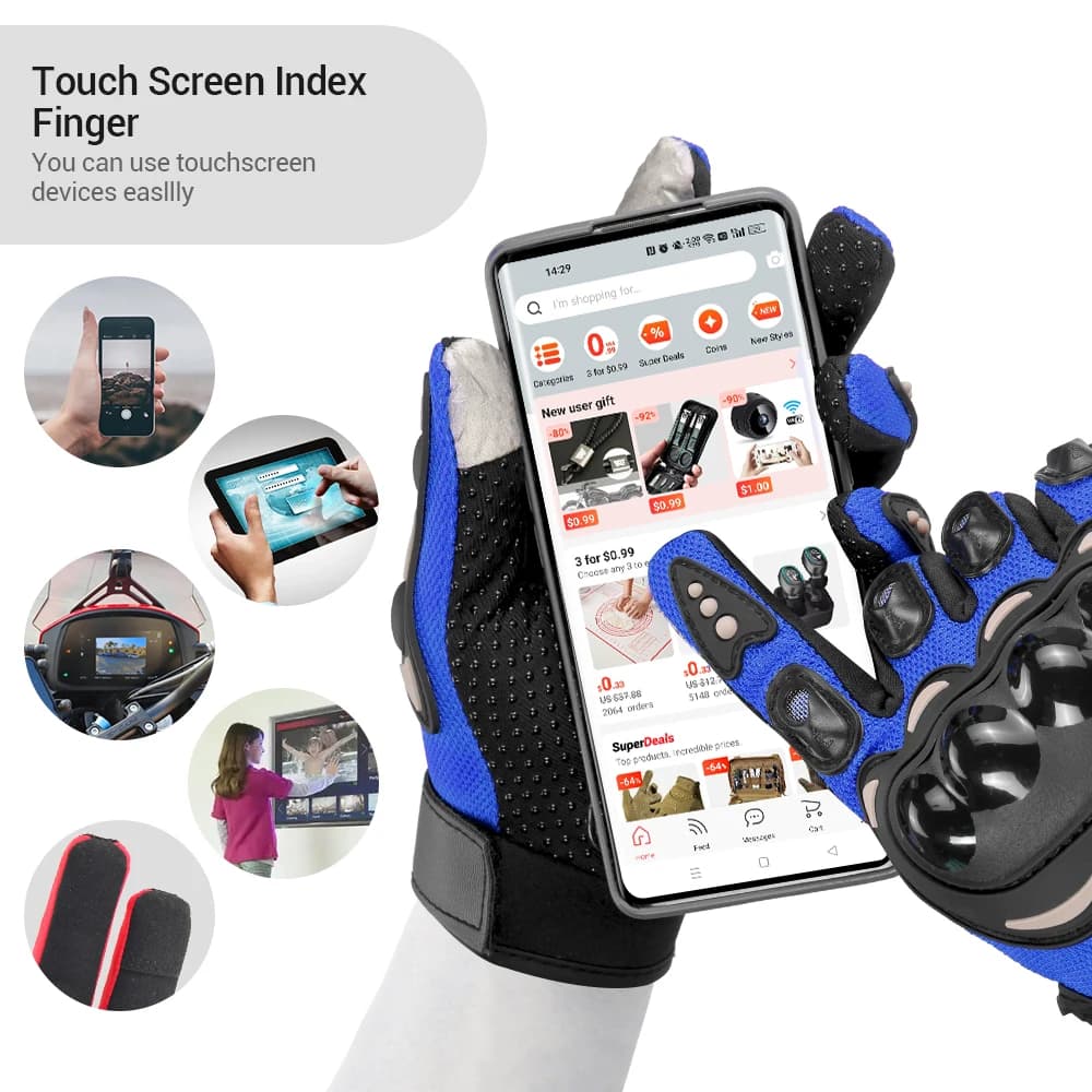 Gants de Moto été équitation gants respirants jointures dures écran tactile gants de Moto gants tact