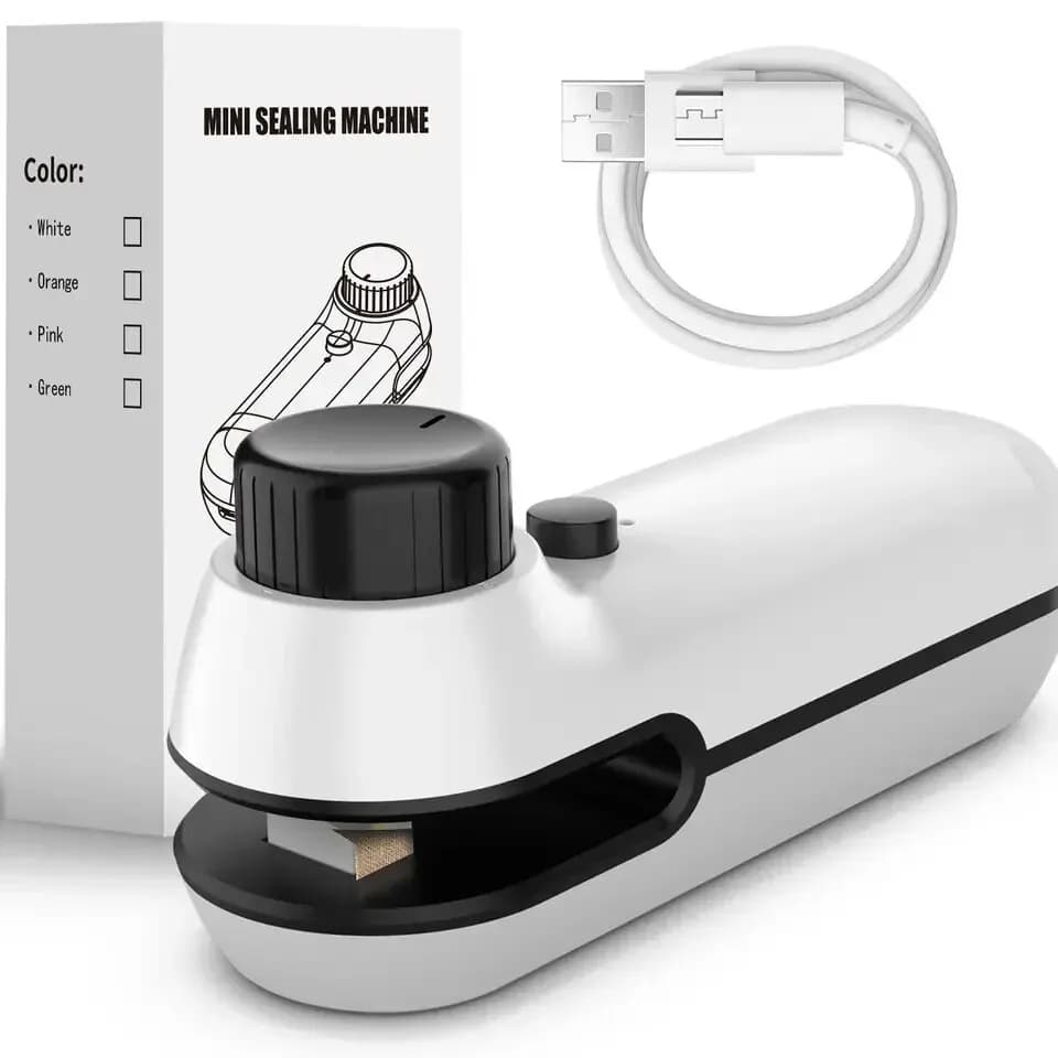 Scelleuse thermique portable rechargeable USB 2-en-1 pour sacs, mini scelleuse pour sacs de conserva