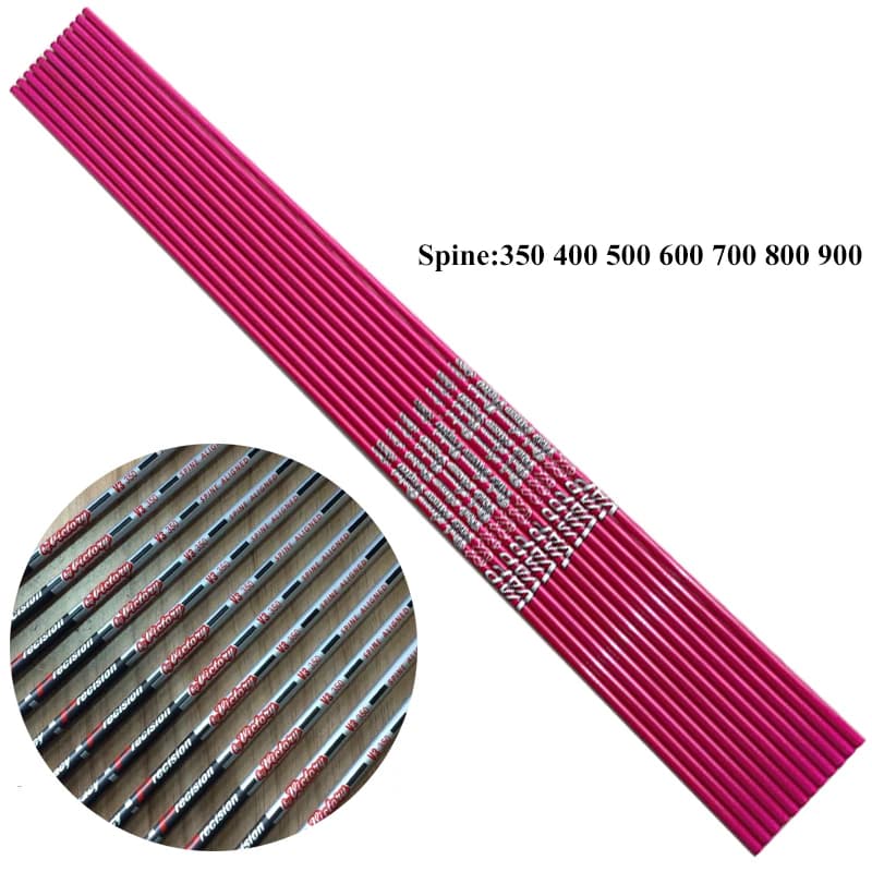 12 pièces tir à l'arc pur carbone flèches arbre ID4.2mm noir/rose 30 pouces pour arc classique et fl