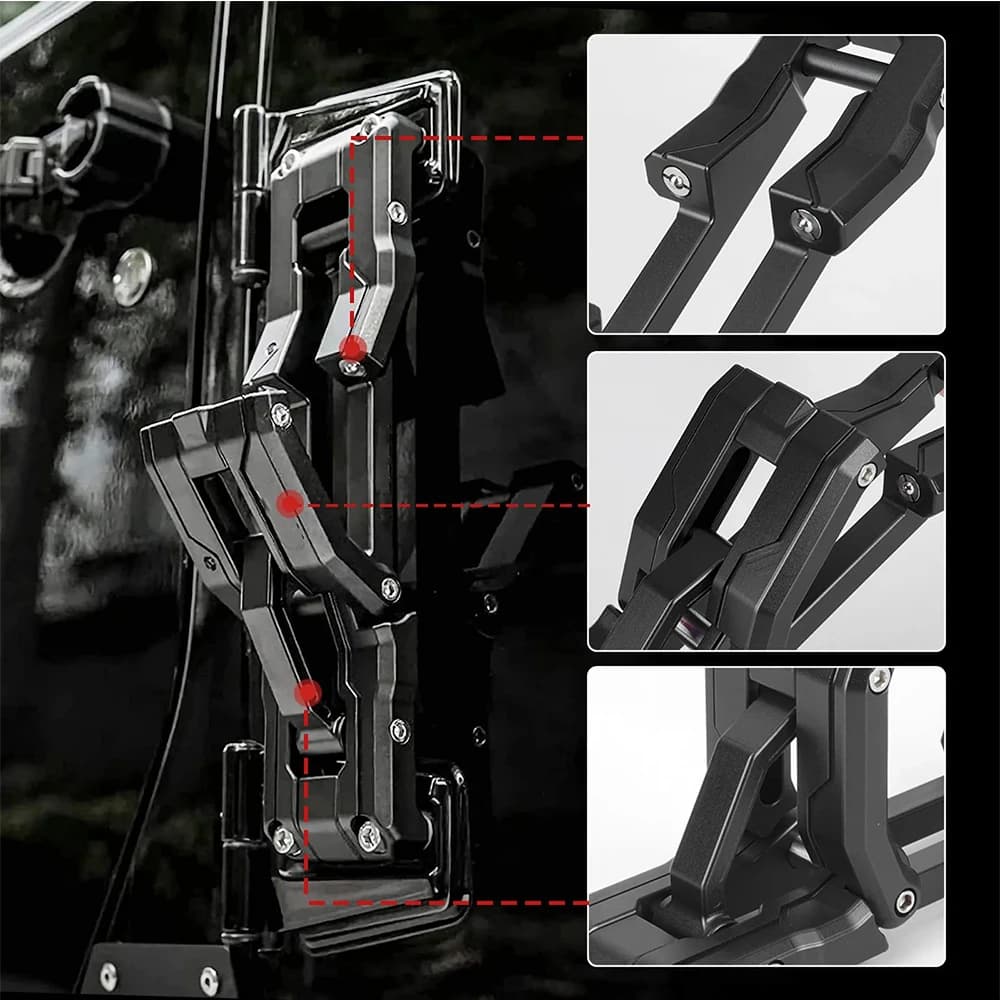 Pédale Pliante en Aluminium Compatible avec la Charnière de Porte, pour Jeep Wrangler 2007-2018 JK J