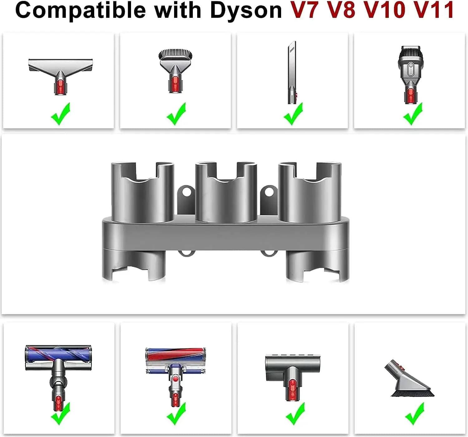 Support d'Invite de Stockage pour Aspirateur Dyson V7 V8 V10 V11 V15, Outil de Base de Buse