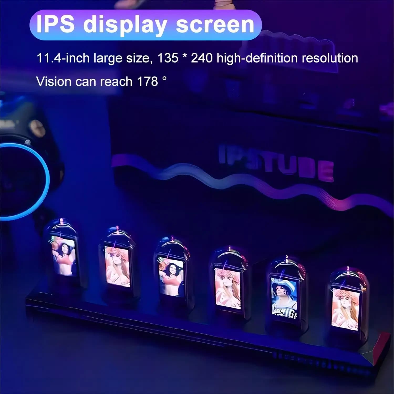 Horloge à Tube lumineux RGB, veilleuse électronique LED, lampe de Table silencieuse, montre numériqu