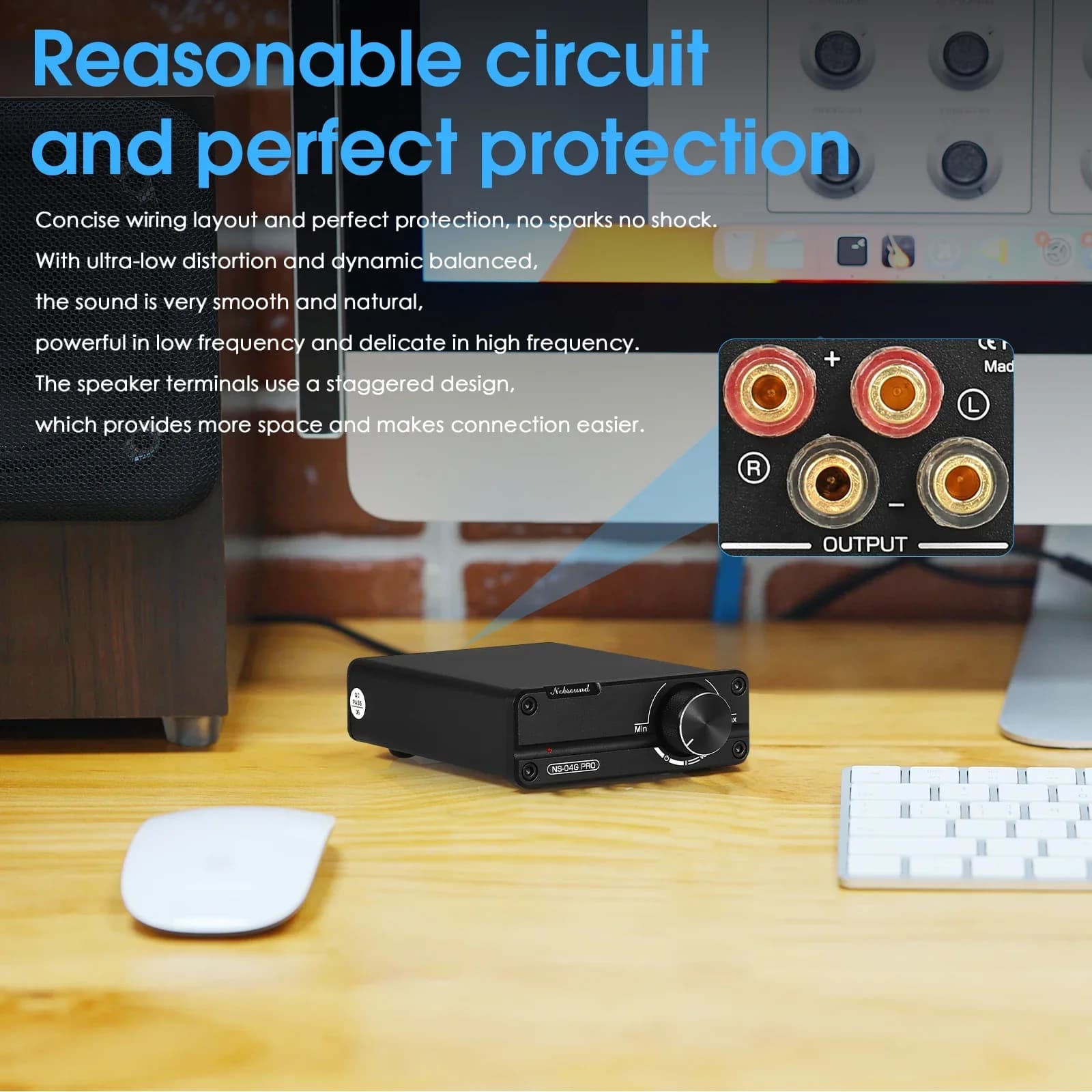 Douk Audio NS-04G PRO HiFi 2.0 Canal Mini Classe D TPA3116 Amplificateur Numérique Stéréo Audio Amp 