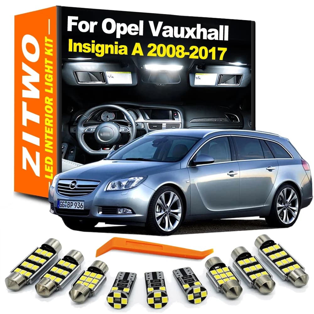ZITWO 18 pièces Kit de lampe de lecture de carte de dôme intérieur LED pour Opel Vauxhall Insignia A