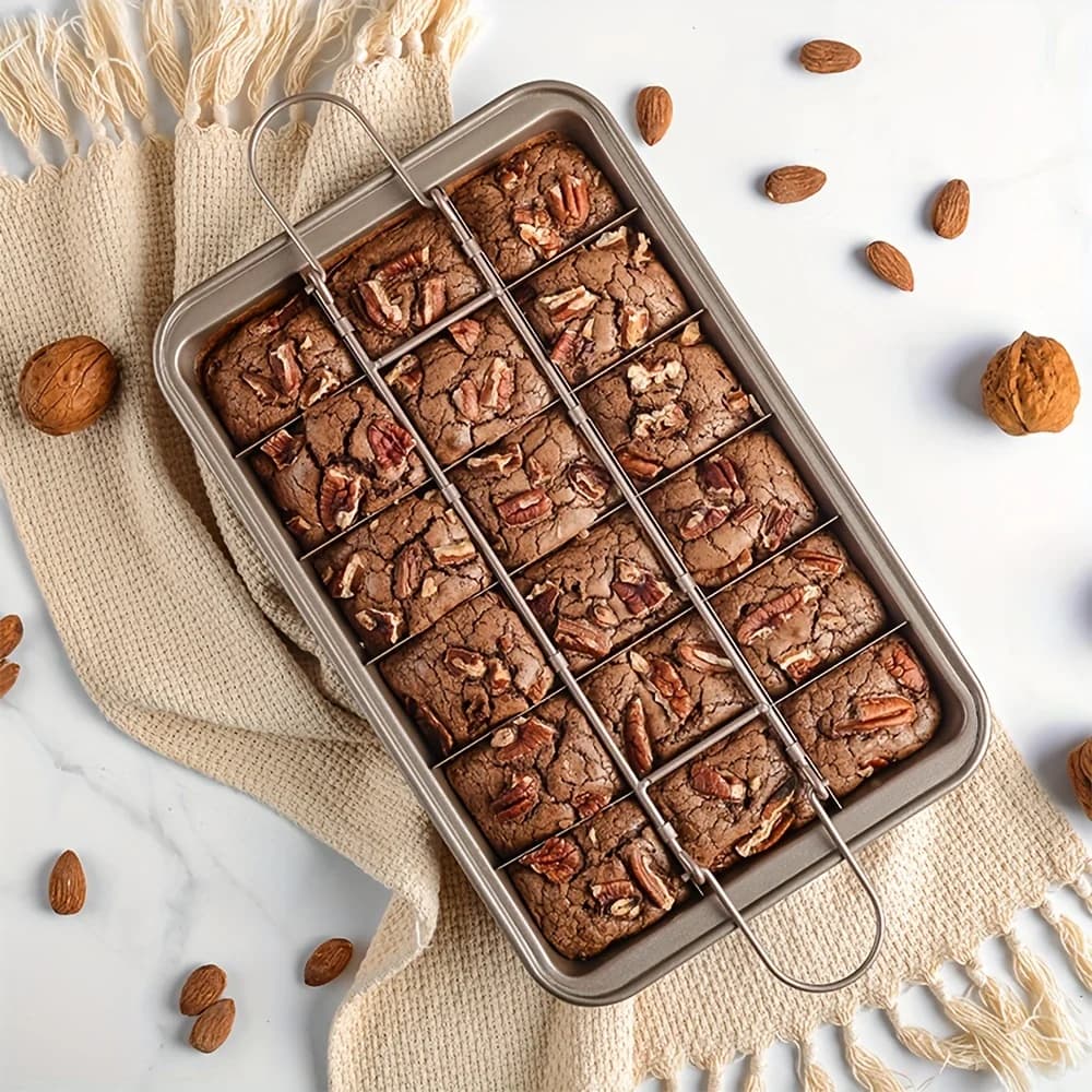 Moule à gâteau Brownie avec séparateurs (12.2 ''x 7.7''), poêle à pain en acier inoxydable, poêle à 