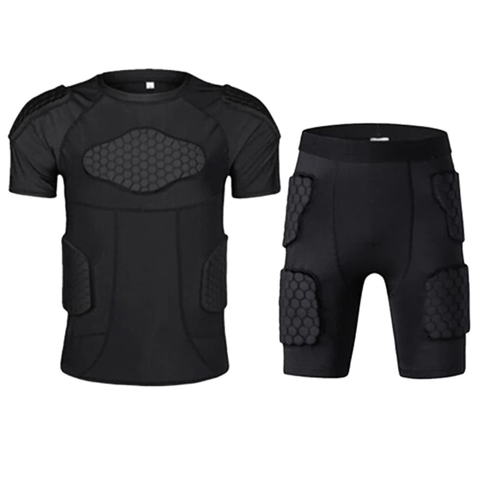 T-shirt et short de sport en accent d'abeille, équipement de protection anti-collision trempé, footb