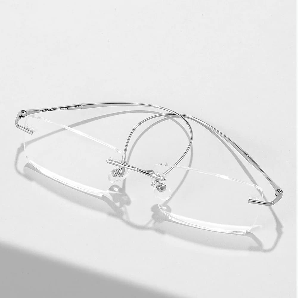 Monture de lunettes sans monture en titane pur ultra-léger pour hommes, anti-lumière bleue, montures
