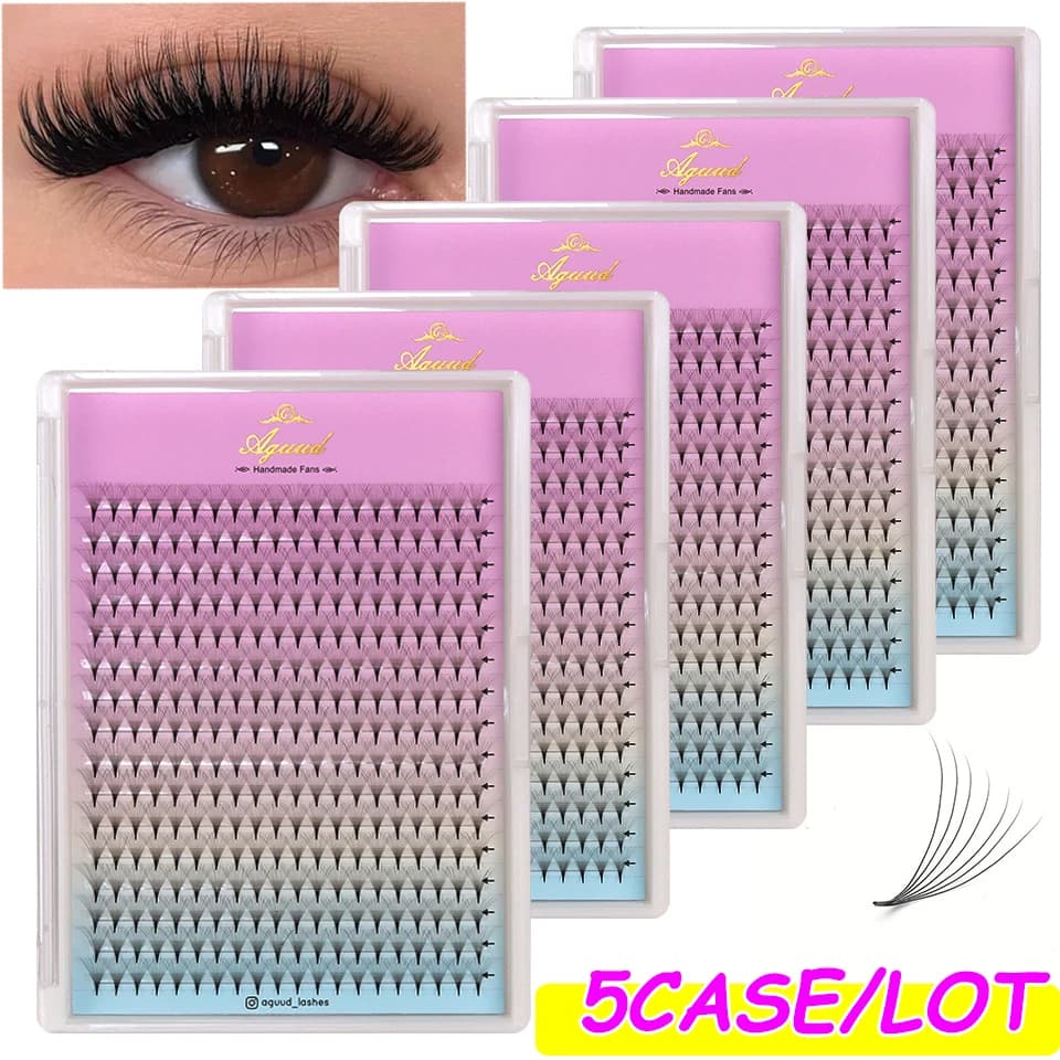 Mélange de faux cils en éventail préfabriqués, 5 étuis, volume russe, extension de cils, faux vison,