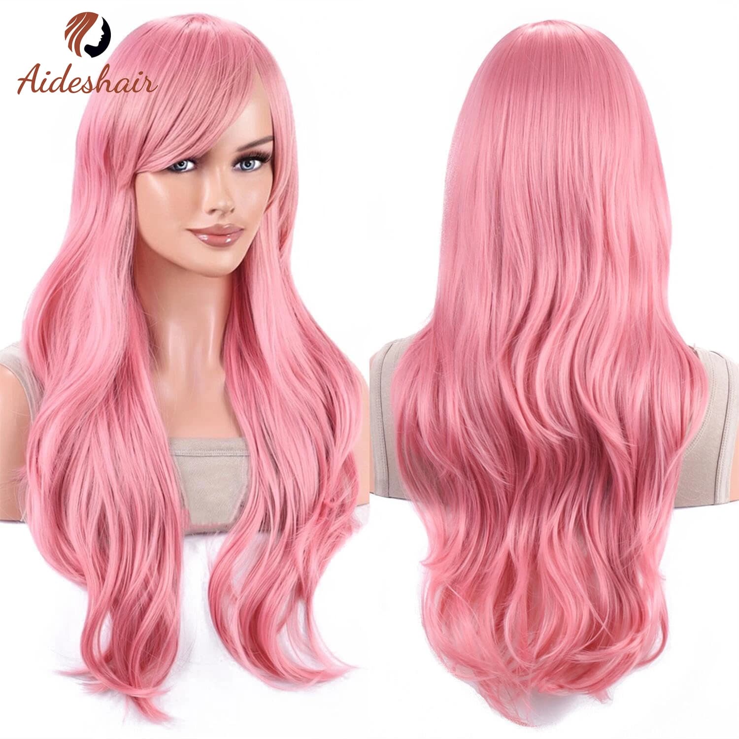 Aideshair perruque synthétique perruques de mode 28 "70 cm de long cheveux bouclés ondulés résistant