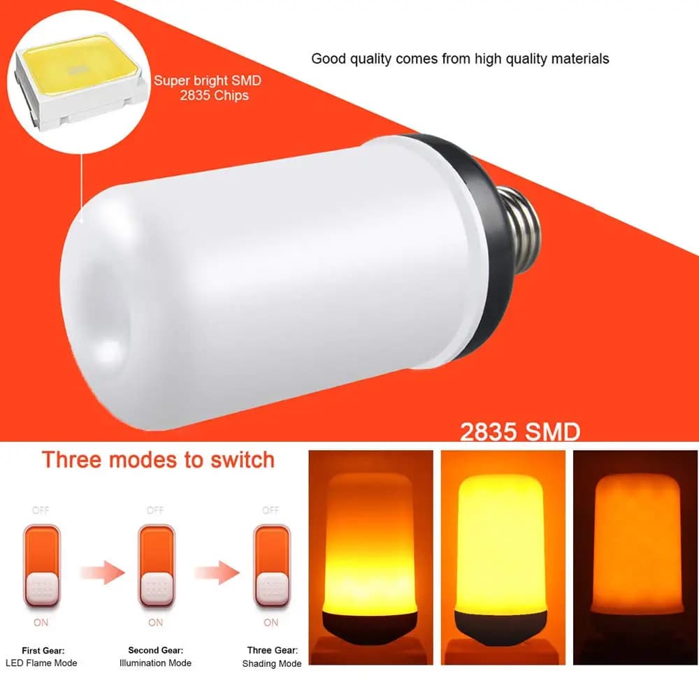 E27 E14 LED lumière à effet de flamme dynamique 12W ampoules mode Multiple lampe de maïs créative lu