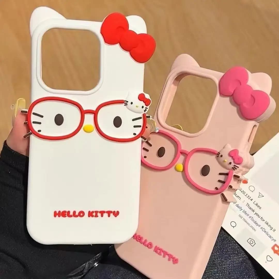 Coque de téléphone en silicone 3D Hello Kitty Chat pour iPhone 17 Pro Max 16 15 Plus 14 13 Mini 12 1