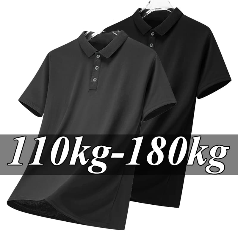 Hommes grande taille Polo surdimensionné 6XL 7XL été à manches courtes t-shirts noir ample homme che
