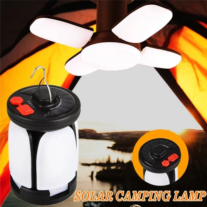 Éclairage extérieur LED feuille lampe de Camping accroché d'urgence solaire USB Rechargeable tente C