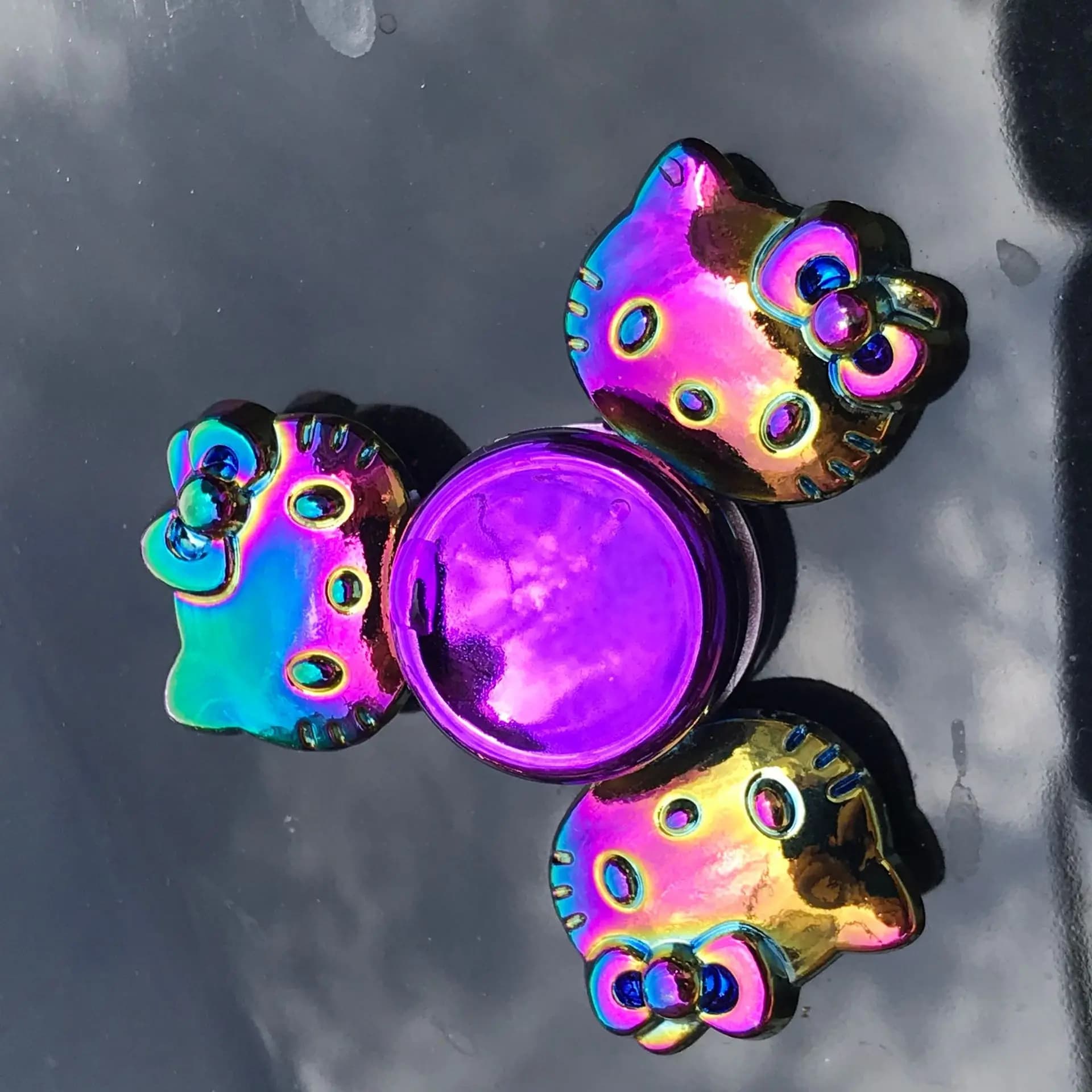 Spinner en métal arc-en-ciel Fidget Spinners à doigts colorés Spinners à main à grande vitesse Jouet
