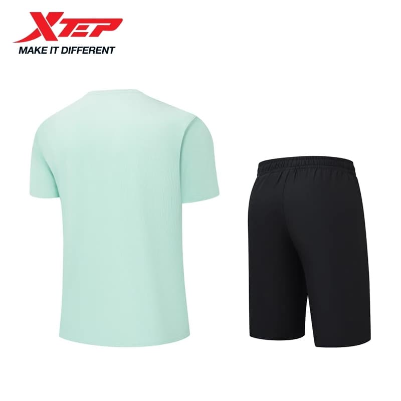 XTEP hommes t-shirt Shorts 2025 printemps été Absorption des chocs coussin hauts bas escalade en ple
