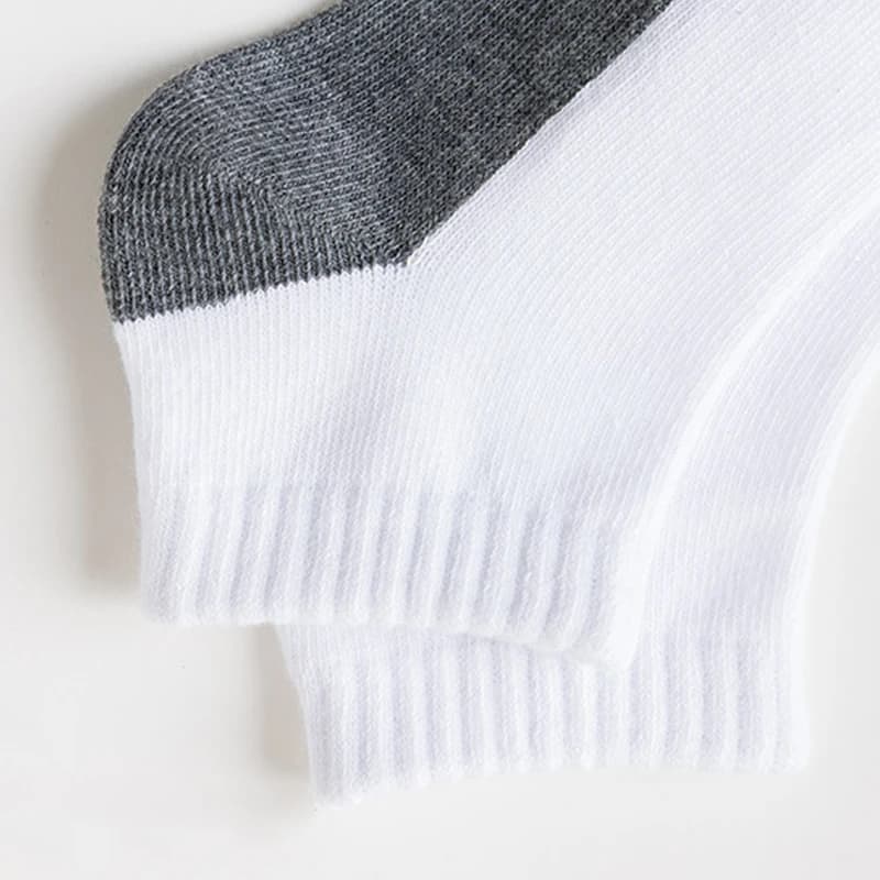 12 paires de chaussettes courtes basique pour enfants - design blanc et gris, respirantes - adaptées