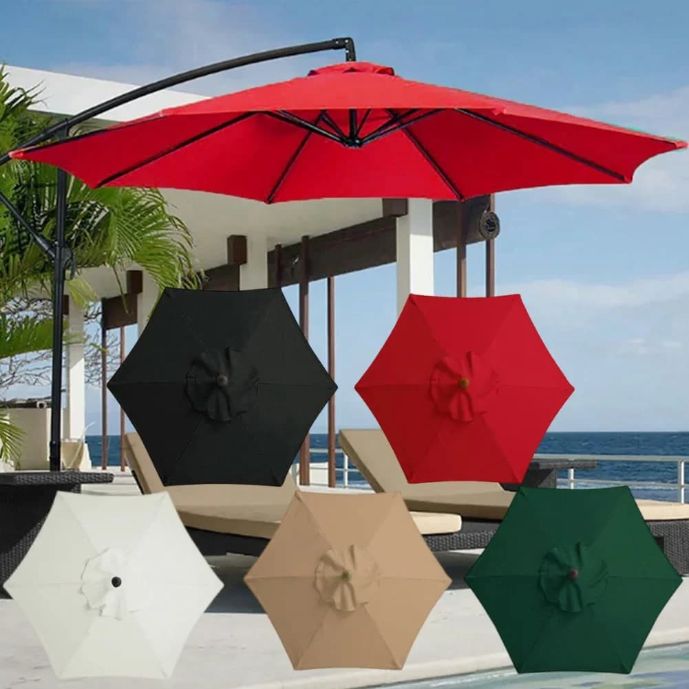 Auvent de remplacement de parapluie à 6 os sans support, couverture de Parasol de 2m, Protection UV 