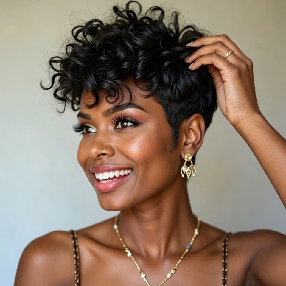 Perruque Pixie Cut, densité 180%, cheveux raides de 6 pouces, bonnet en filet rose, cheveux humains 