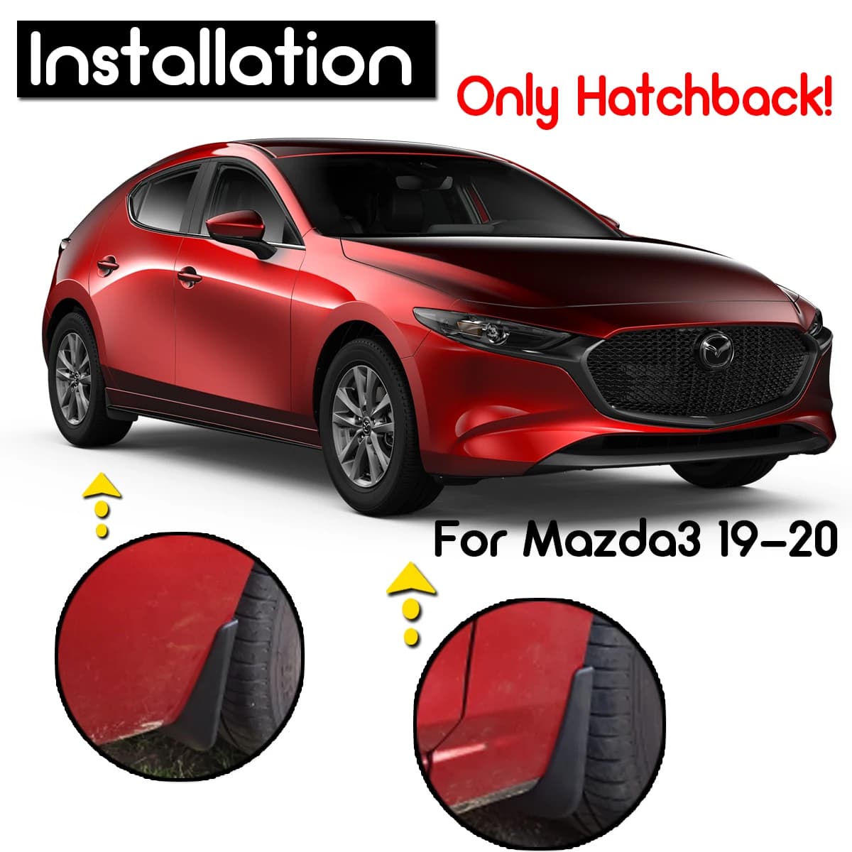 Bavettes de rallye pour Mazda 3 Mazda3 BP 2019-2023, garde-boue arrière, garde-boue, évasements d'ai