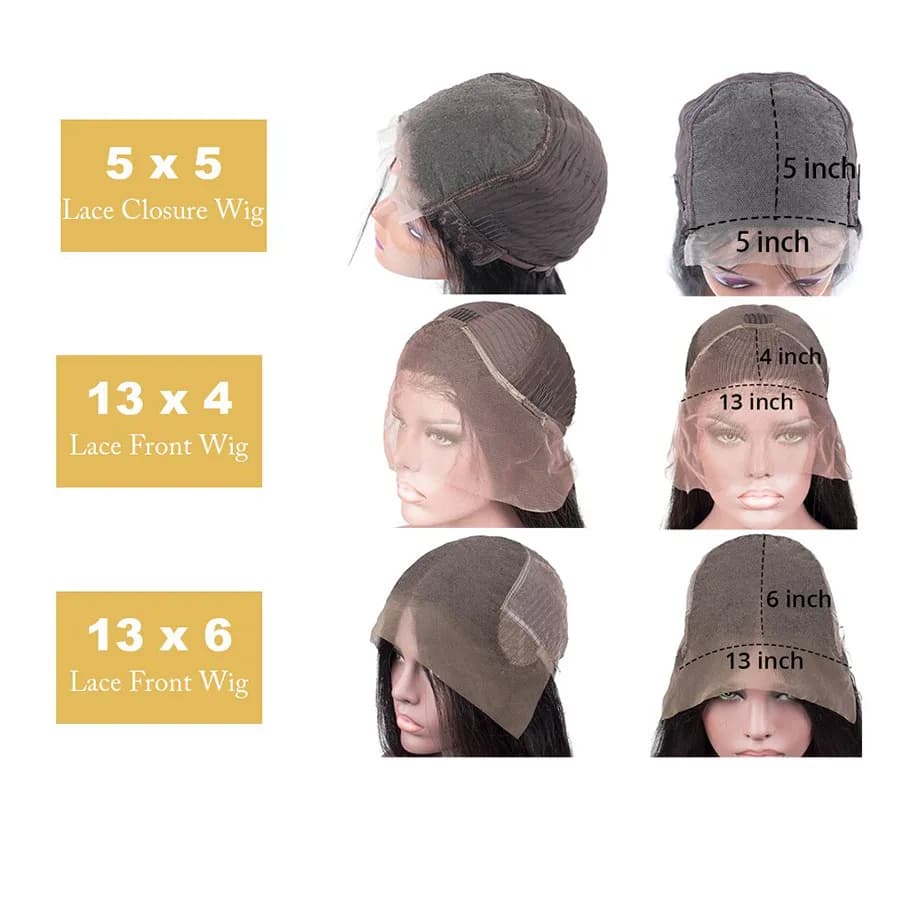 Perruque Lace Closure Wig Body Wave Naturelle, Cheveux Humains, 5x5, 13x4, 13x6, Bon Marché, 100%, p