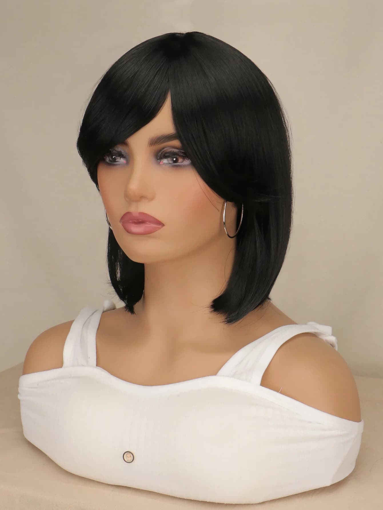 Perruques Bob courtes Striaight pour femmes et filles, perruques synthétiques naturelles noires, mar