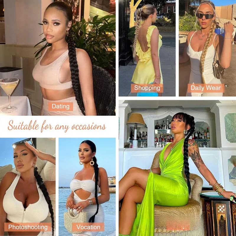 Queue de cheval droite synthétique de 28 pouces avec Extensions de cheveux élastiques à la mode pour