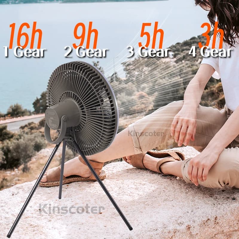 KINSCOTER Ventilateur de camping en plein air 10000 mAh, grand ventilateur de plafond de 11 pouces a