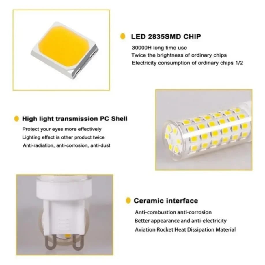 Ampoule LED G9 3W 5W 7W AC 220V G9, lampe LED SMD2835 G9, lumière épis de maïs, remplacement 30W 40W