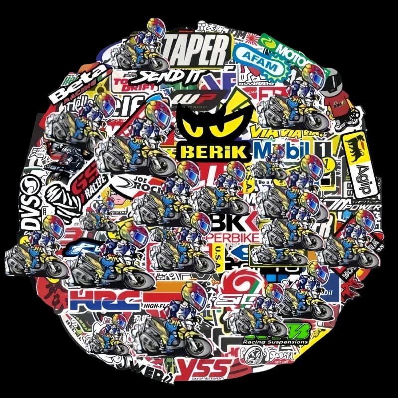 Autocollants Ornementaux Aléatoires pour Casque de Moto, Ensemble de Logos Précieux, Sponsor de Cour