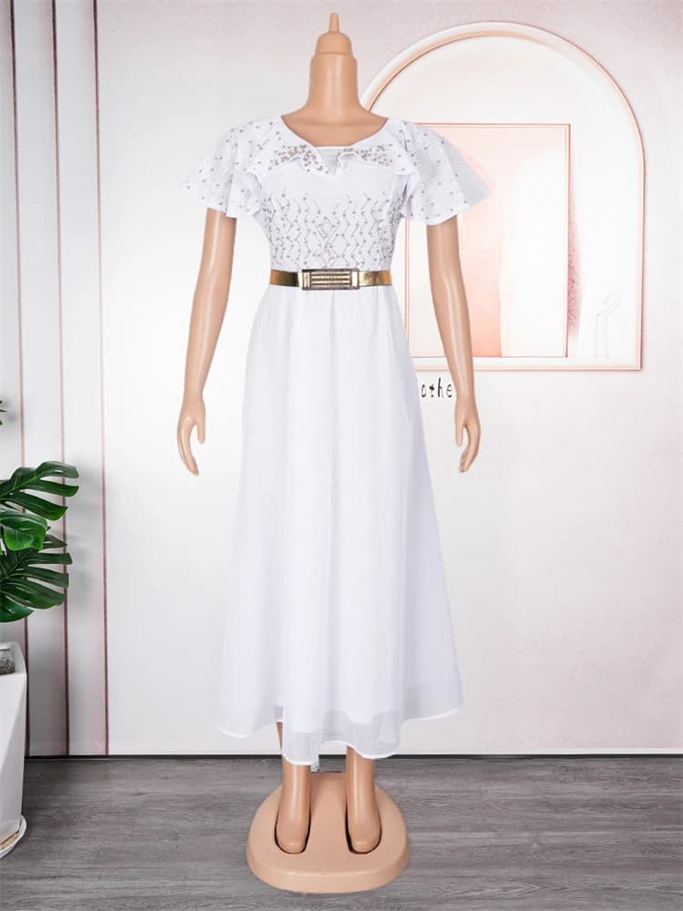 Robes de soirée d'été 2026 à manches courtes pour femmes, robes de luxe ornées de diamants, robes de