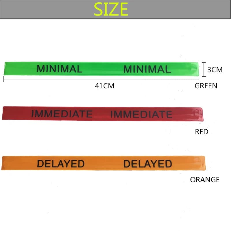 10 pièces 41CM Bracelets premiers secours sauvetage réponse Triage Classification traitement retard 