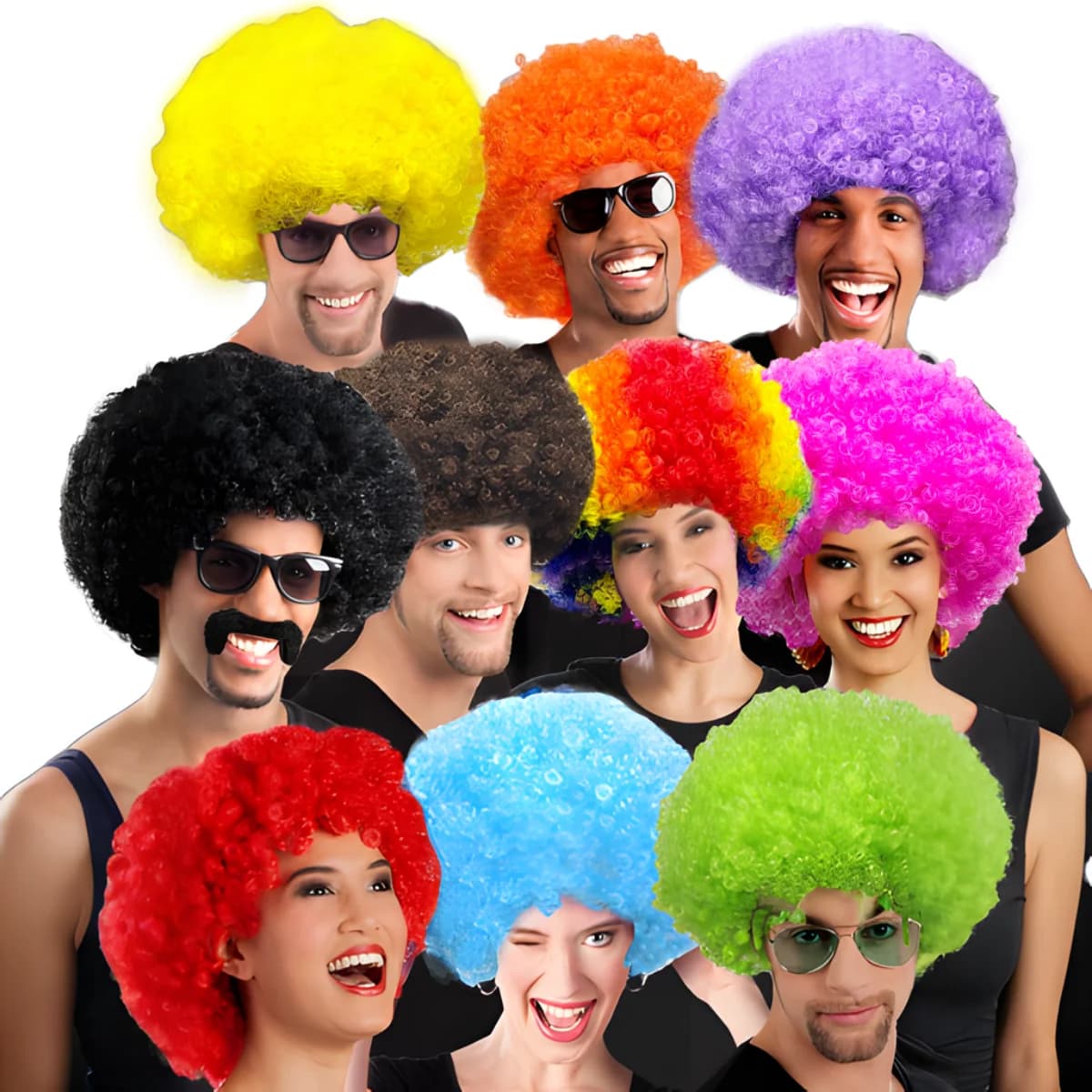 Perruque de Clown Afro Bouffante, Cosplay des Années 80, Anime, ixde Noël, Halloween, Barrage, Drôle