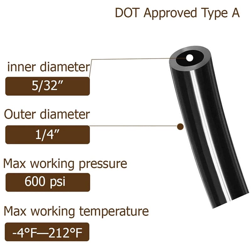Tuyau en nylon approuvé par points pour tube à air, système de freinage à air comprimé, transfert de
