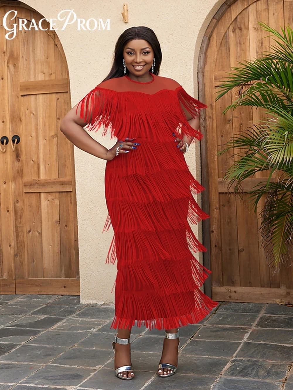 Nouvelles robes africaines pour femmes, robe longue élégante à manches courtes et à franges, livrais