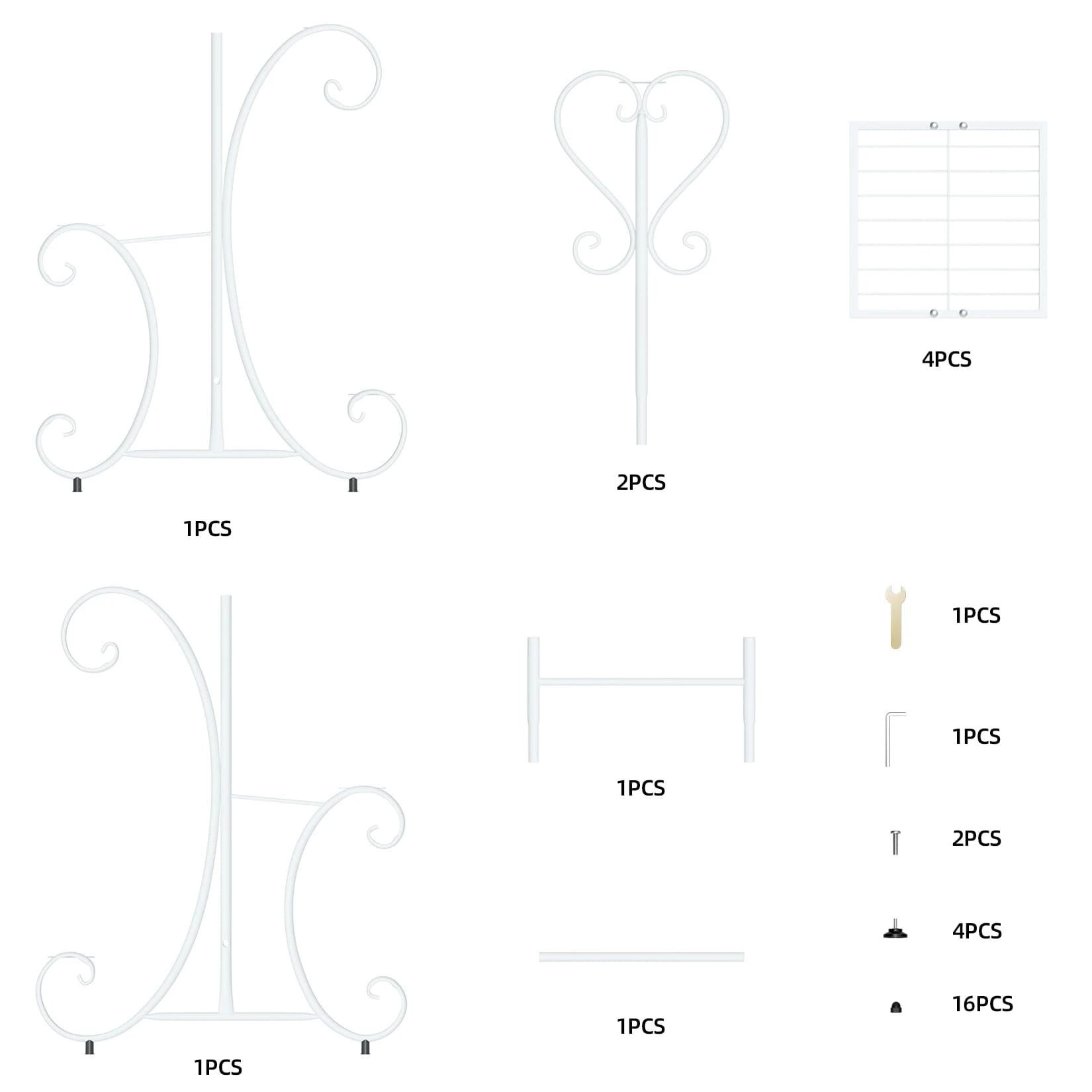 Support de plante en métal à 4 niveaux pour jardin intérieur et extérieur, présentoir de pot de fleu