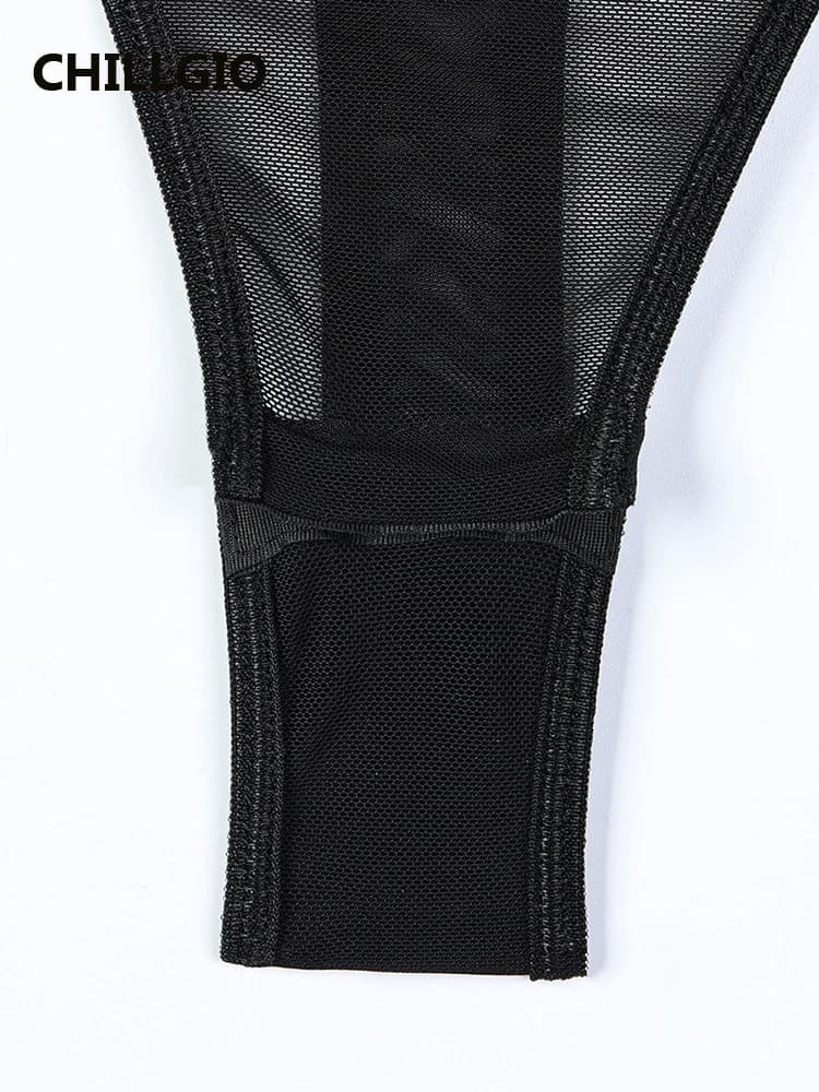 CHILLGIO femmes paillettes paillettes body mode à bretelles barboteuses Lingerie moulante Onesie Sex