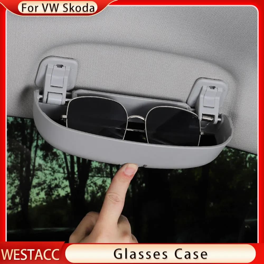 Porte-étui à lunettes de voiture en ABS, boîte de rangement pour lunettes de soleil, accessoires pou