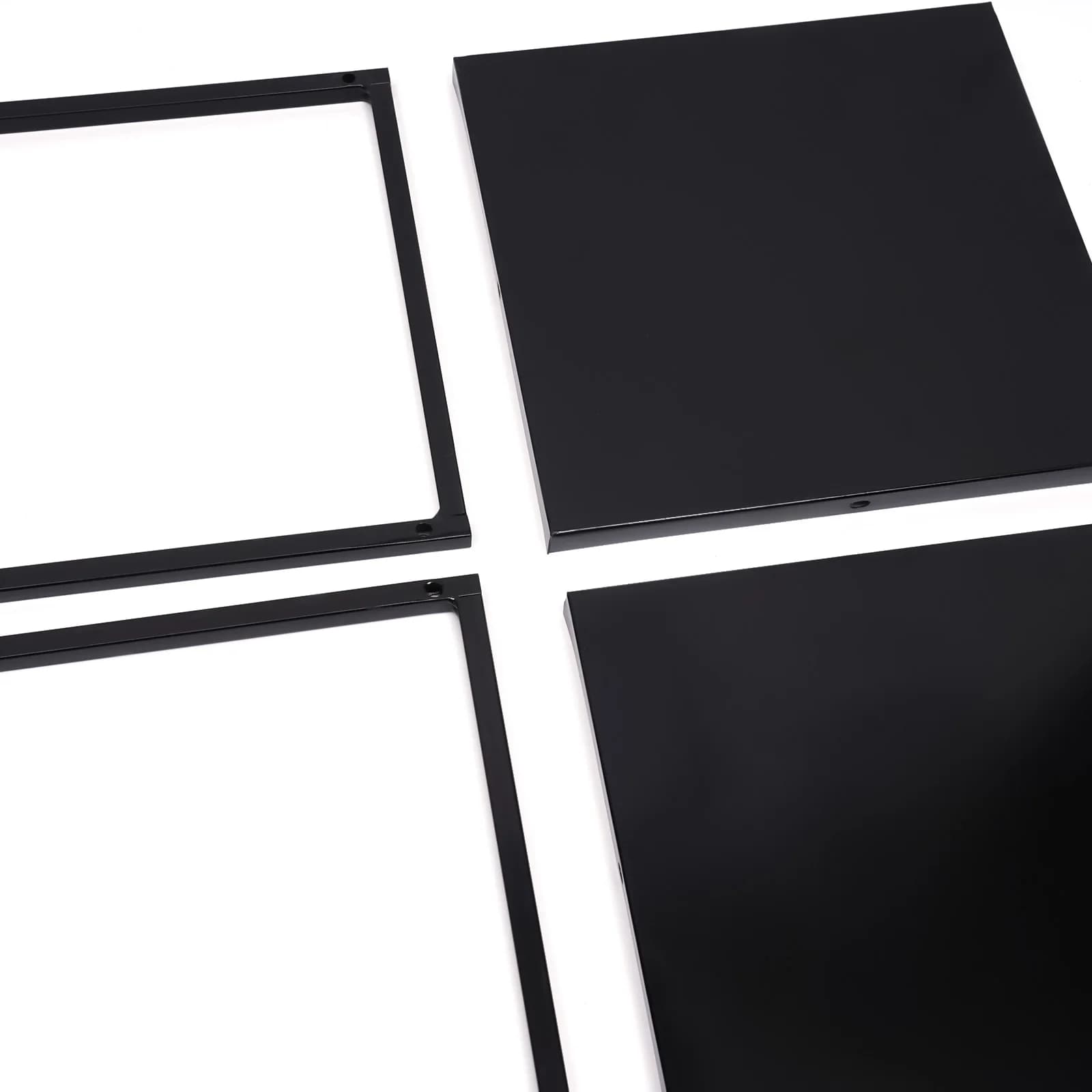 Support pour plantes noir, 2 pièces, carré en métal, support Durable pour fleurs, Patio, jardin, déc
