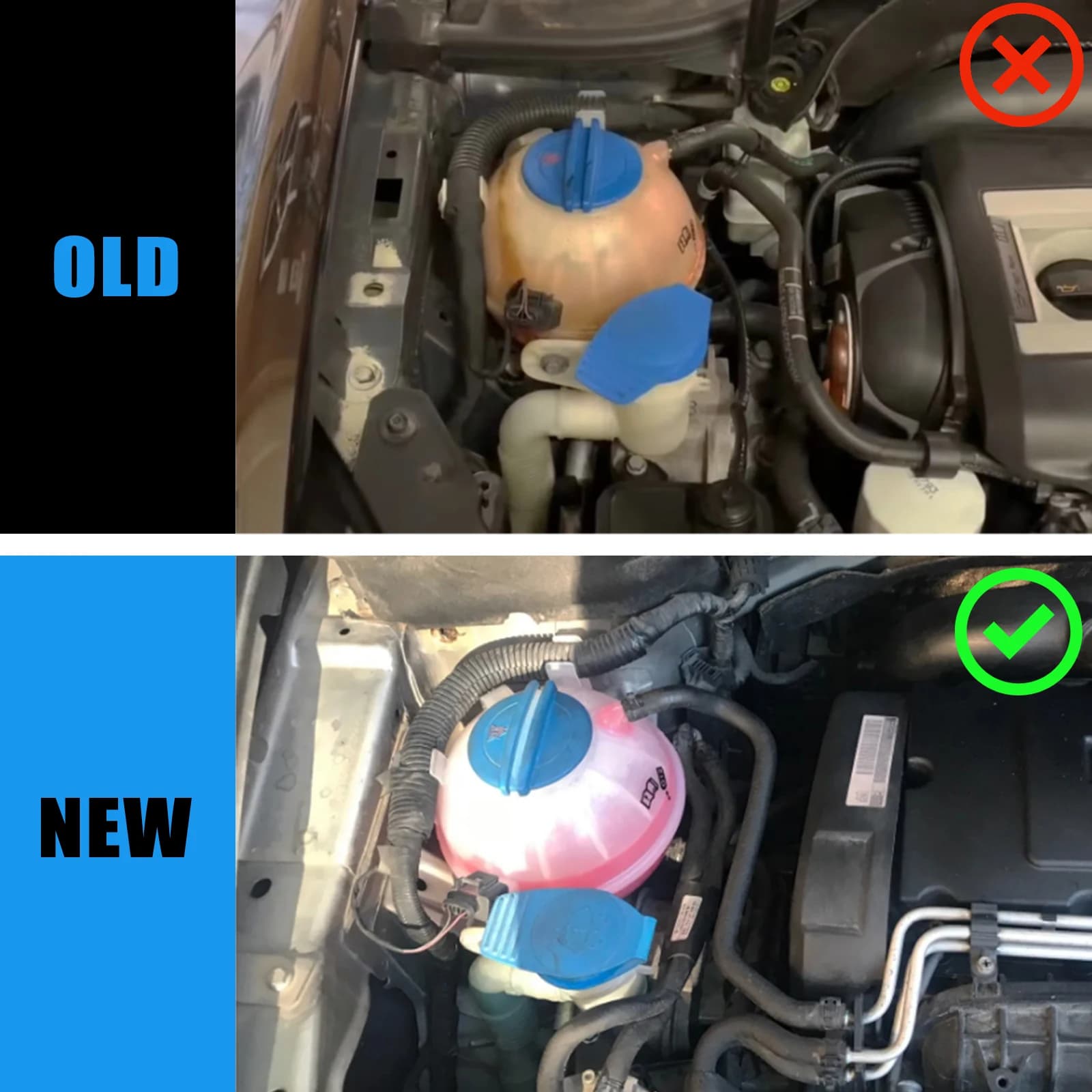 Réservoir d'expansion de bouteille de liquide de refroidissement de radiateur de moteur, pour VW Gol
