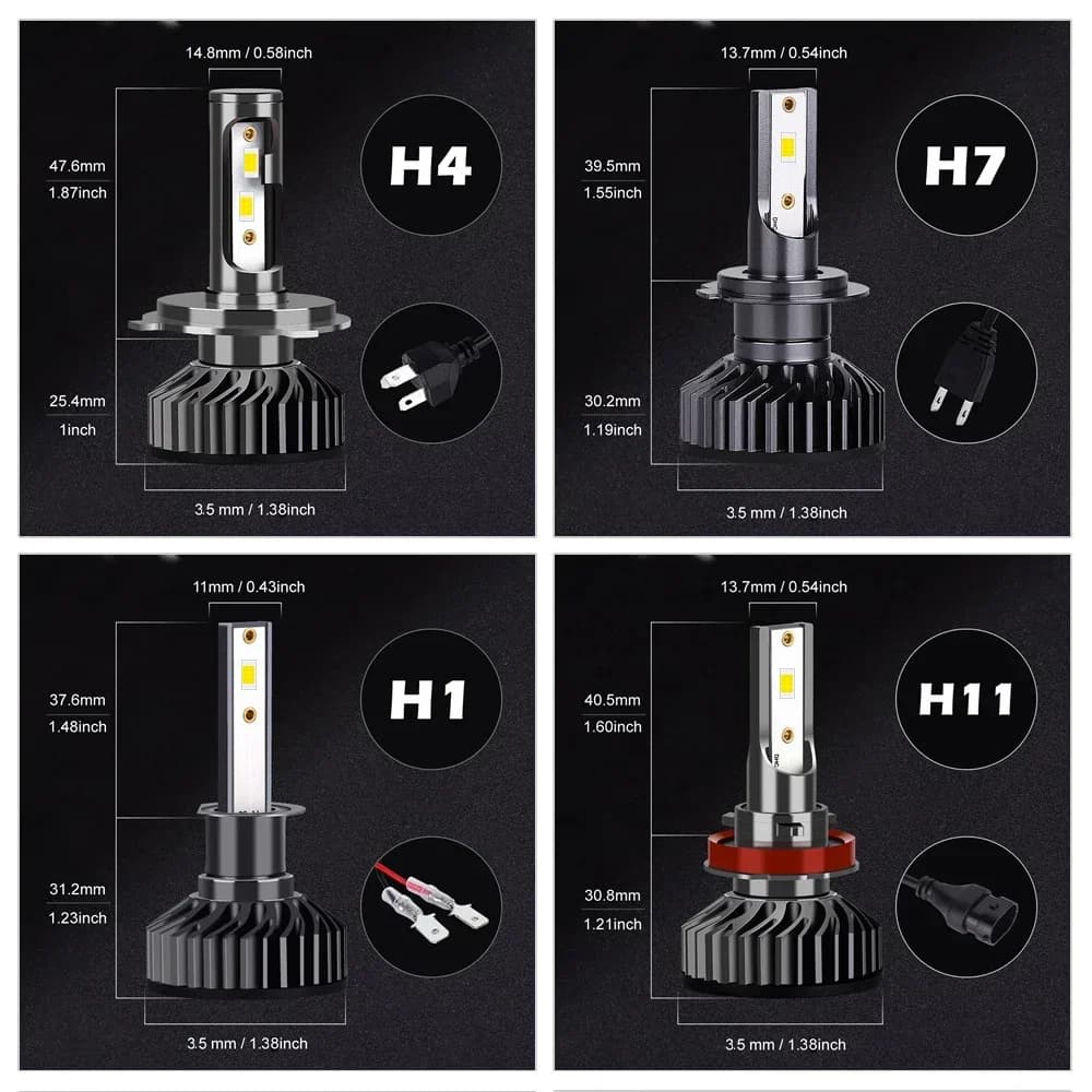 Feux de voiture 110W 3000K 4300K 6000K 8000K 9005 HB3 9006 HB4 880 881 H1 H8 H9 H11 ampoule Canbus H