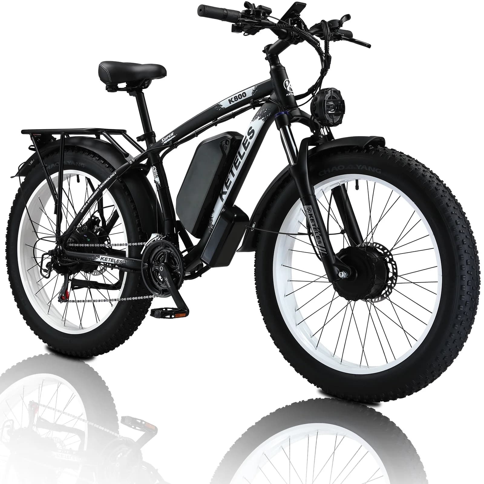 EllTELES-Vélo Électrique Hybride à Moteur K800 de 2000W pour Adulte, Bicyclette de Montagne de Neige