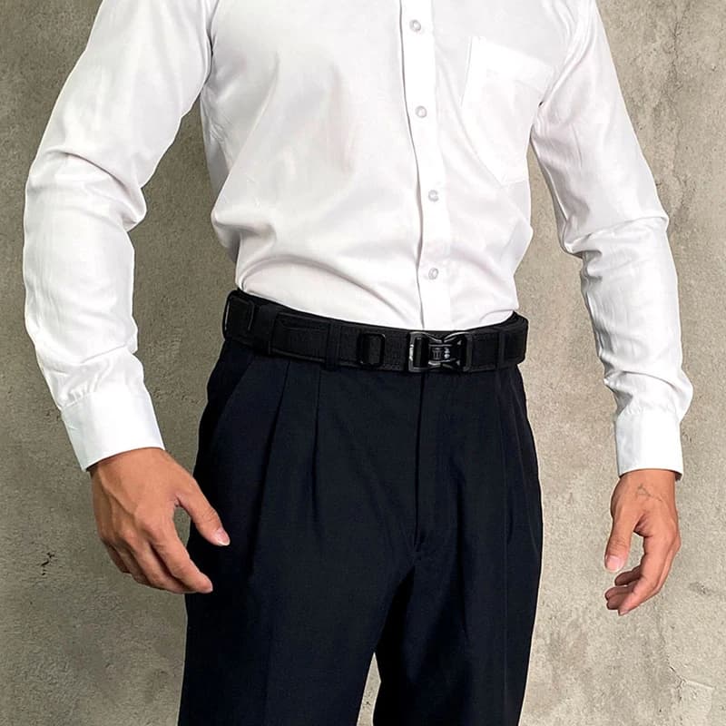 VATLTY Nouveau Ceinture de pantalon rigide pour hommes Boucle en métal Ceinture tactique militaire à