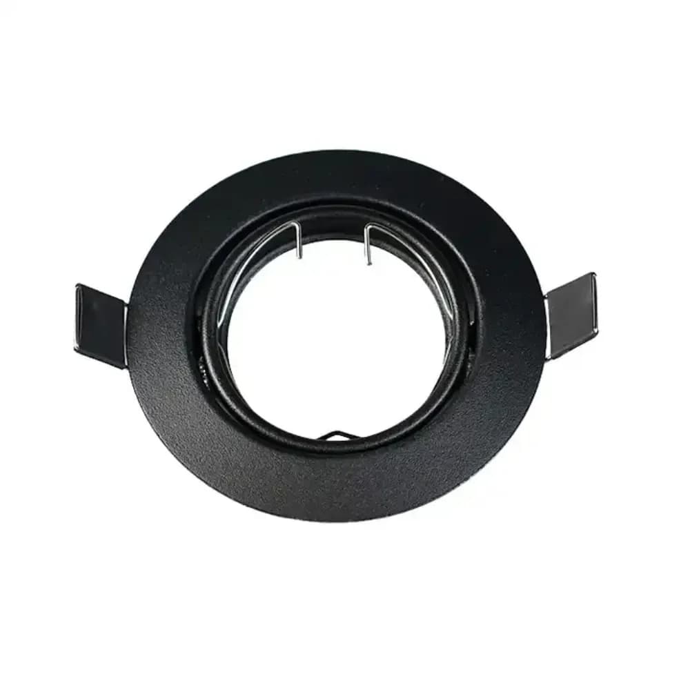Spot lumineux LED encastrable noir/blanc, cadre de plafonniers ronds, supports de fixation réglables