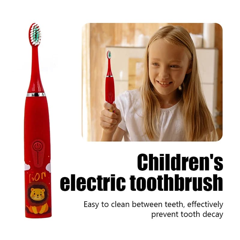 Enfants brosse à dents électrique sonique dessin animé enfants avec remplacer la tête de brosse à de