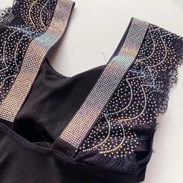 Débardeur rembourré sans manches pour femme, bling-bling, pierres précieuses, bling-bling, top sexy