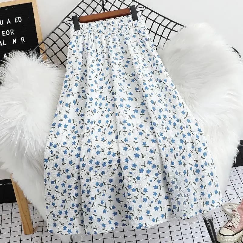 Jupes florales femmes été Prairie Chic taille haute tempérament Midi ample décontracté Style coréen 