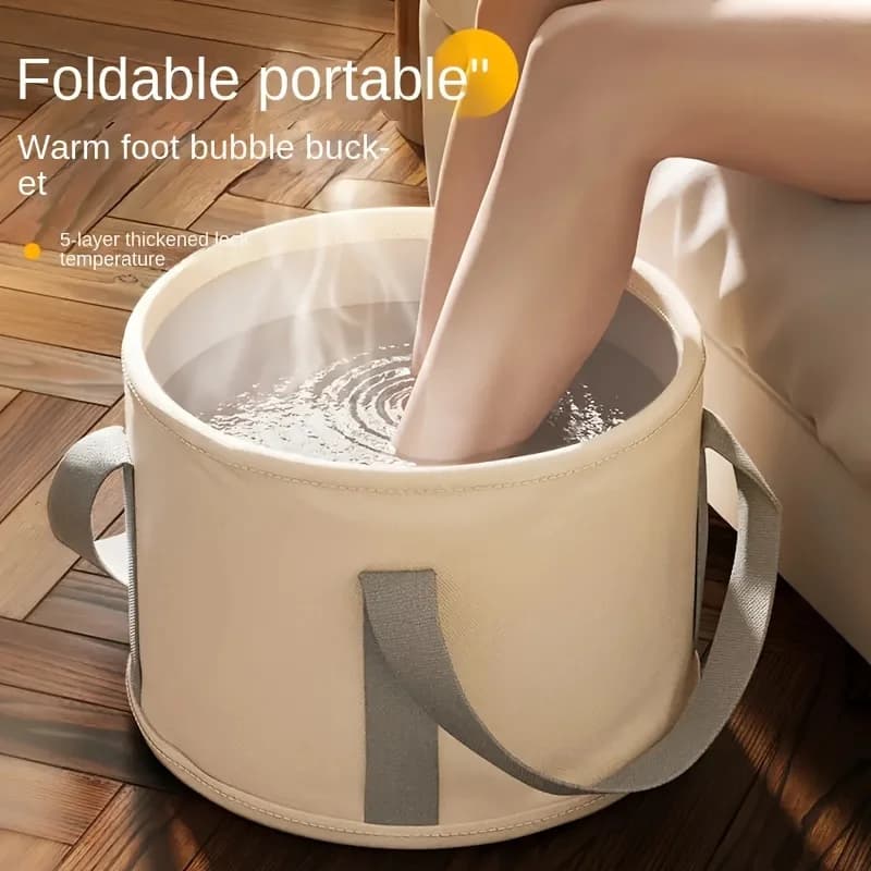 Baignoire pliable et Portable pour trempage des pieds, avec conservation de la chaleur, bassin profo