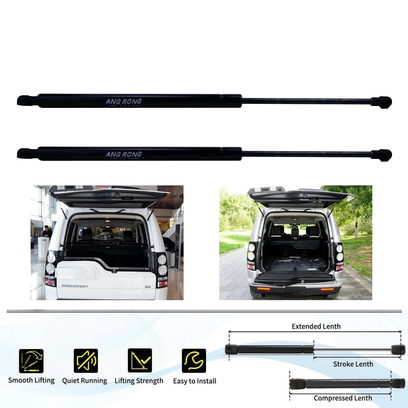 Paire de entretoises à gaz de remplacement pour hayon arrière Land Rover Discovery 3 4, 2004 – 13